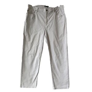 Eileen Fisher Jeans Organic Cotton Straight Jeans Stretch White Denim Size 14